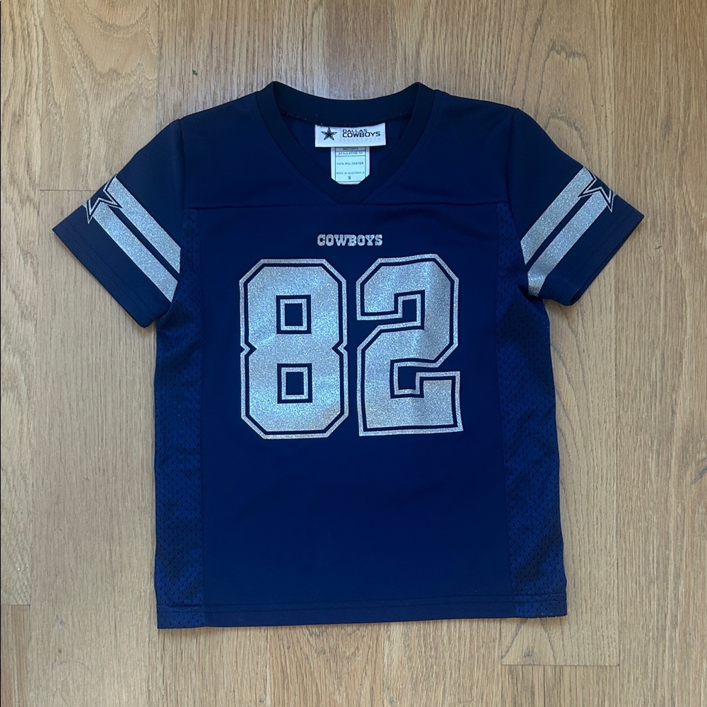 NFL Kids Navy and Silver Cowboys Jersey with sparkling gray
